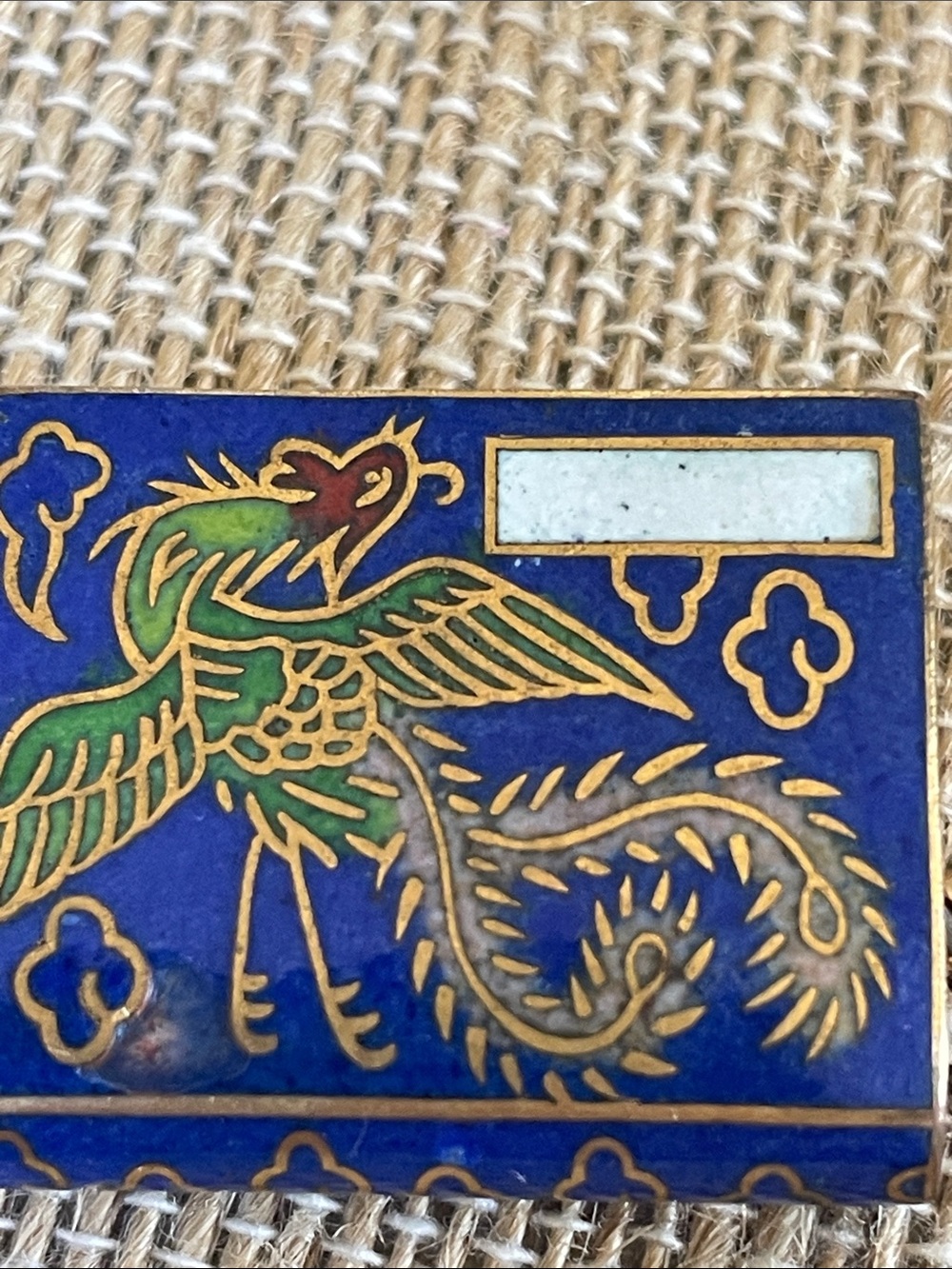 Cloisonné Enamel and Brass Pendant Vintage - Picture 7 of 8